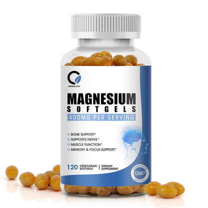 Magnesium Glycinate Capsules with Vitamin B6 & D3 Magnesium Complex Supplements Softgels for Muscle, Bone & Energy Support Non-GMO 120 Vegan Count