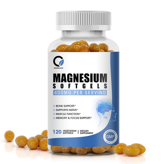 Magnesium Glycinate Capsules with Vitamin B6 & D3 Magnesium Complex Supplements Softgels for Muscle, Bone & Energy Support Non-GMO 120 Vegan Count