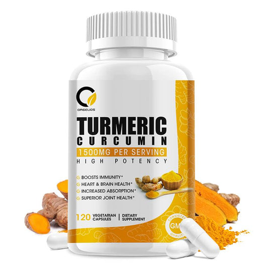 Orgeuos Coenzyme Turmeric Capsules 1500MG for Cardiovascular Support Relief Healthy Inflammation and Joint Pain