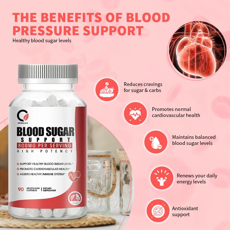 Orgeuos Blood Sugar Support 800mg Improve Insulin Function and Regulate Blood Sugar Balance 90pcs