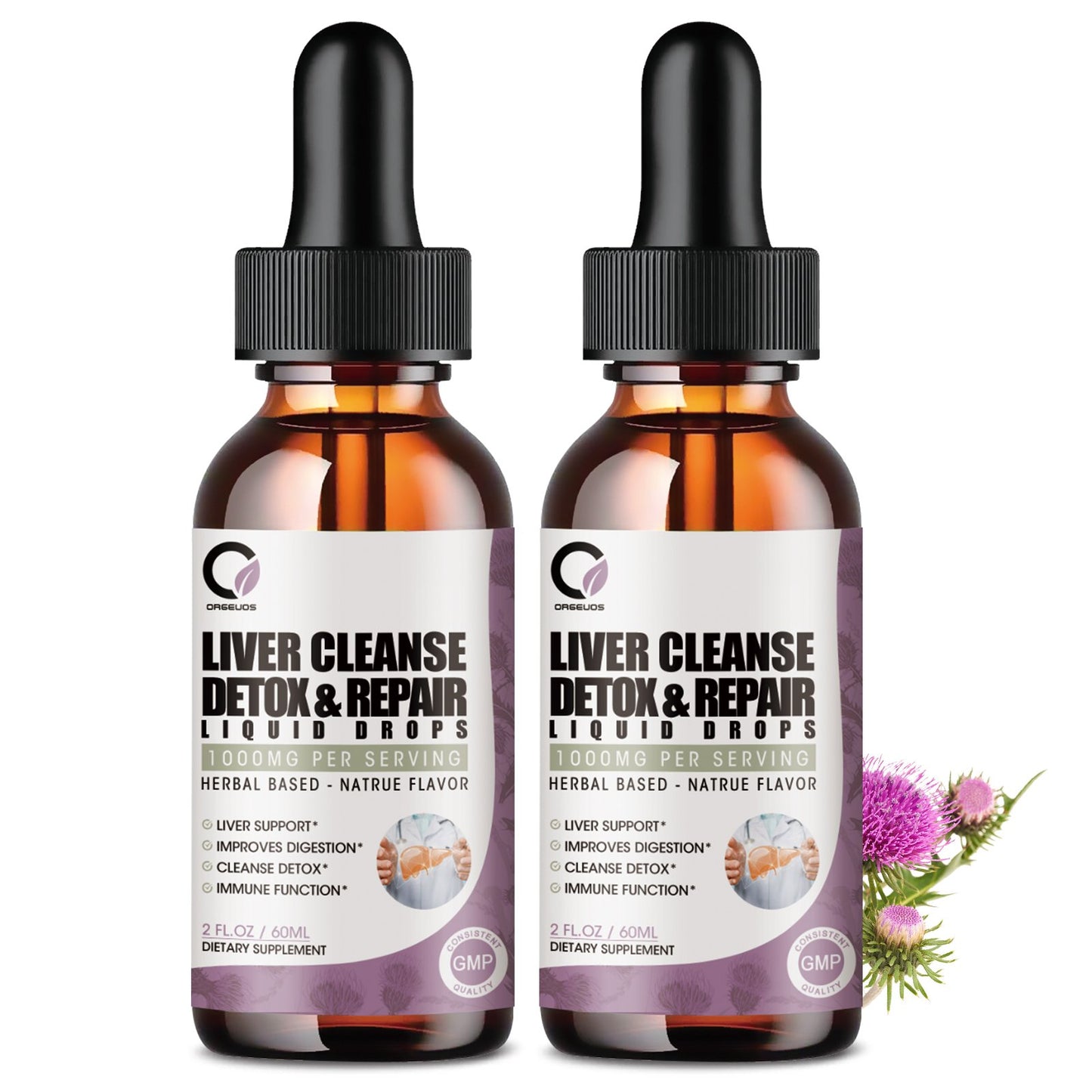 2 Packs Liver Cleanse Detox & Repair Liquid Drops