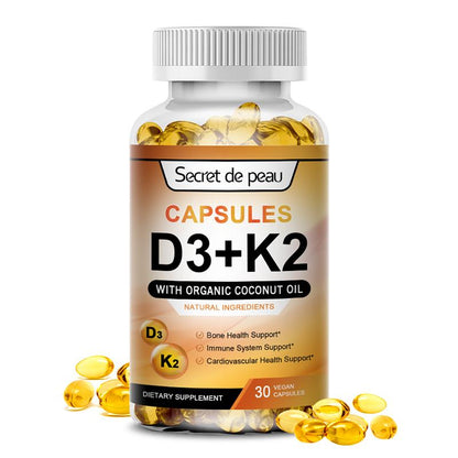 Secret De Peau D3K2 Capsules Daily Supplement Supports Healthy Immune System Heart And Strong Bones Vegetarian Capsules