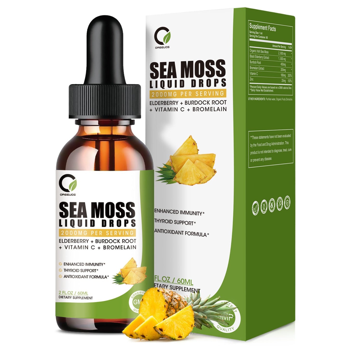 Sea Moss Liquid Drops-Pineapple Flavor