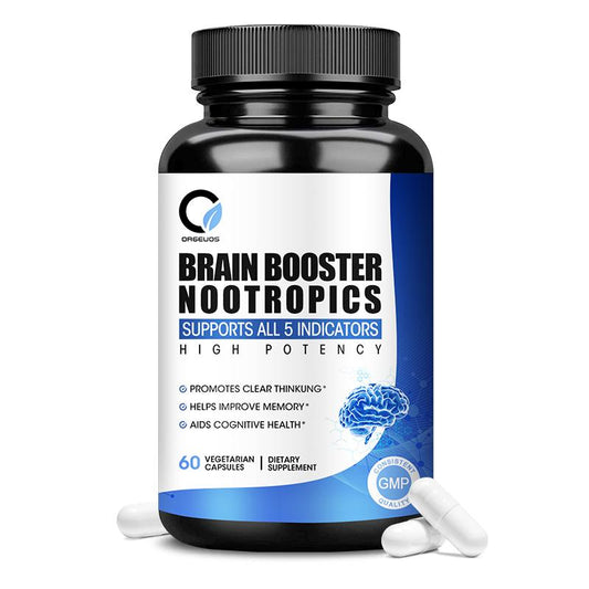 Orgeuos Brain Booster Nootropics With (Folic Acid, B6, B12) Enhance Memory and Improve Brain Function