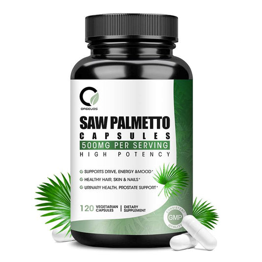 Orgeuos Saw Palmetto Capsule 500mg Supports Urinary and Prostate Health 120pcs