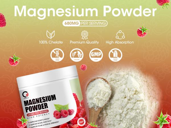 Magnesium Complex Powder Supplement with Magnesium Citrate, Oxide & Vitamin A C D E for Calm, Night & Muscle Support