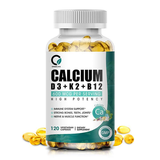 Orgeuos Calcium Supplement With Vitamin D3+K2+B12 Capsule Enhance Bone Density and Protect Joint Health