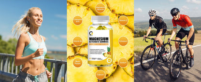 2 Packs Pineapple Flavor Magnesium Glycinate Gummies 500MG