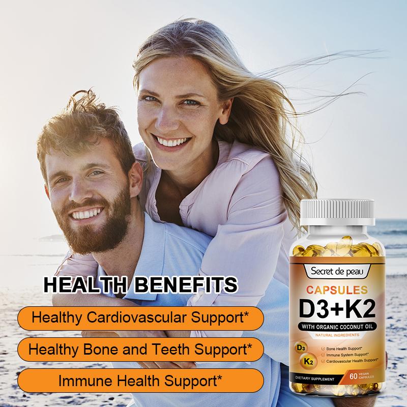 Secret De Peau D3K2 Capsules Daily Supplement Supports Healthy Immune System Heart And Strong Bones Vegetarian Capsules