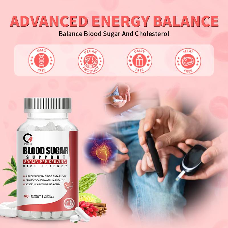 Orgeuos Blood Sugar Support 800mg Improve Insulin Function and Regulate Blood Sugar Balance 90pcs