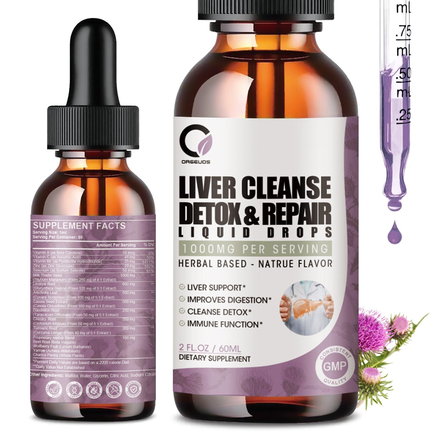 2 Packs Liver Cleanse Detox & Repair Liquid Drops