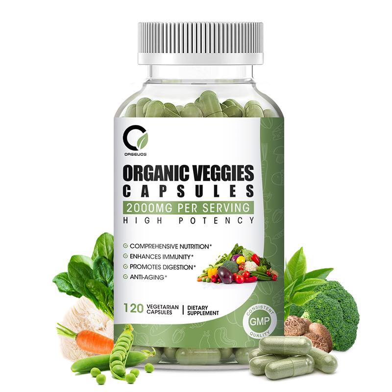 Veggies Capsules Supplements Whole Food Natural Balance High Fiber Supplement for Immunity, Gut &amp; Energy