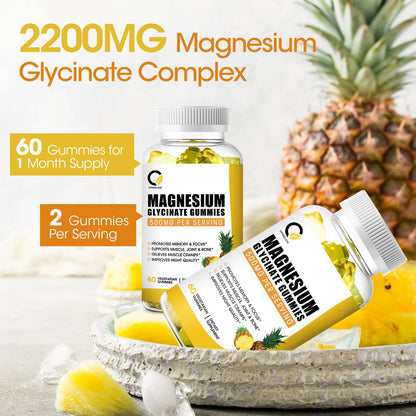 1 Pack Pineapple Flavor Magnesium Glycinate Gummies 500MG