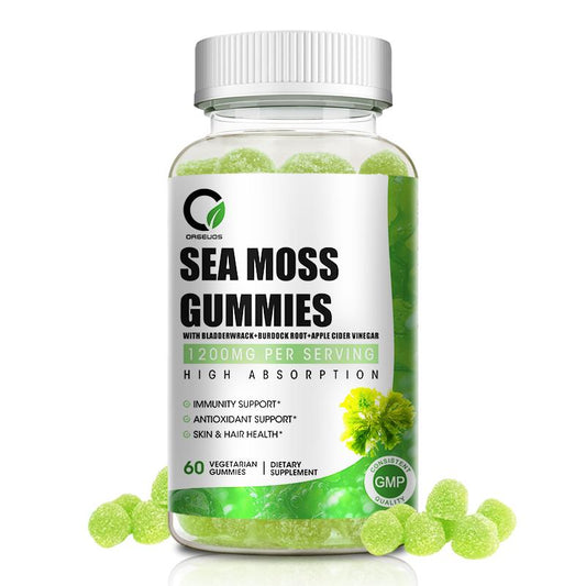 Orgeuos Sea Moss Gummies 1500mg Improves Digestion and Skin and Hair Health 60pcs