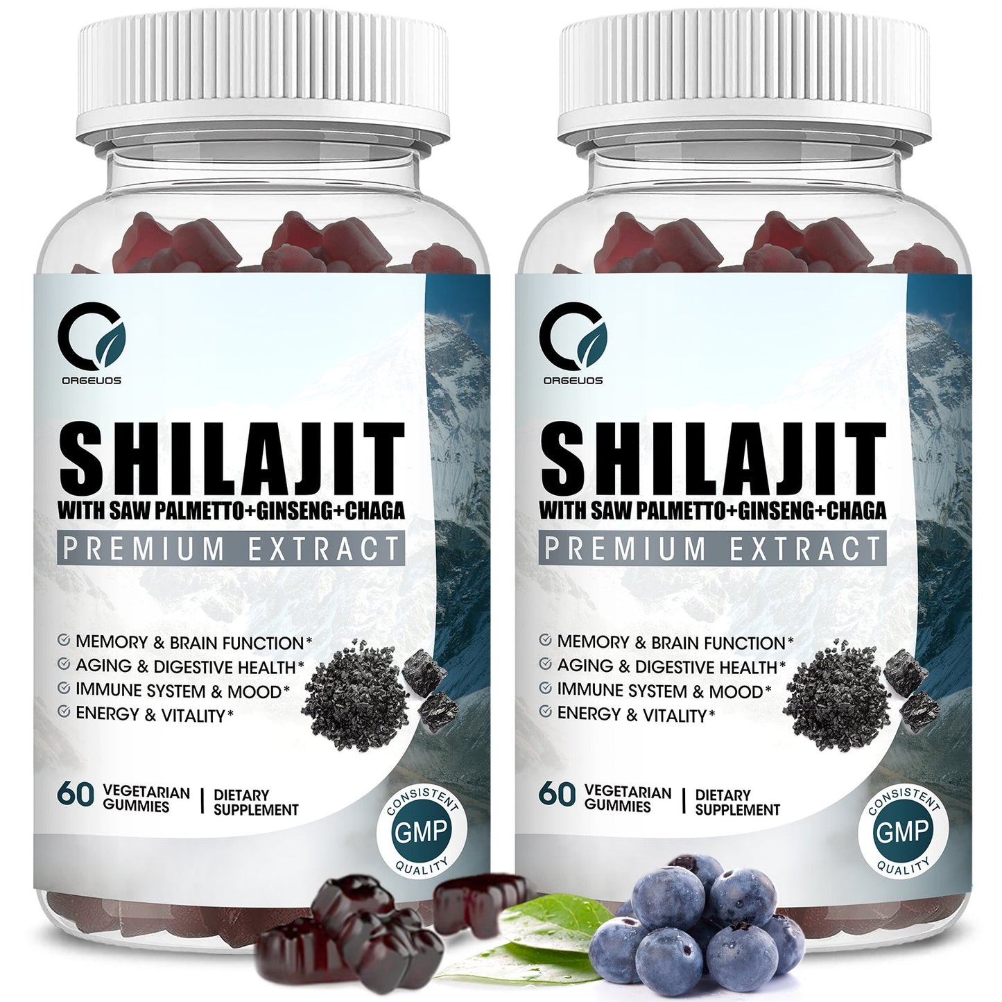 2 Packs Pure Himalayan Organic Shilajit Gummies